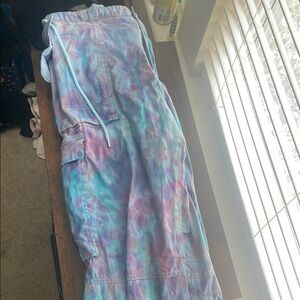 Justice Pastel Tie-Dye cargo pants with Drawstring